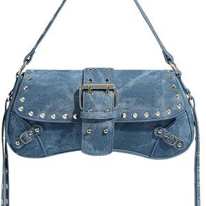 Women's Shoulder Bags Y2K PU Leather Clutch Small Purse Hobo Bags